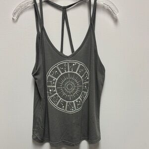 Gray Zodiac Print Women's Tank Top